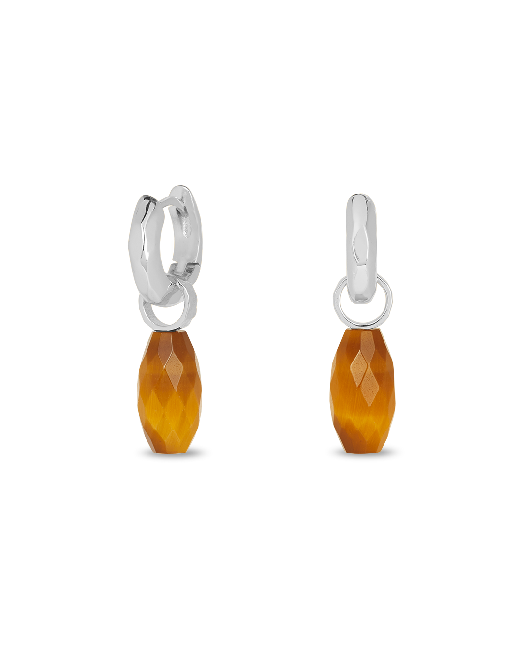 Pendientes Plateados Ojo De Tigre Bastet