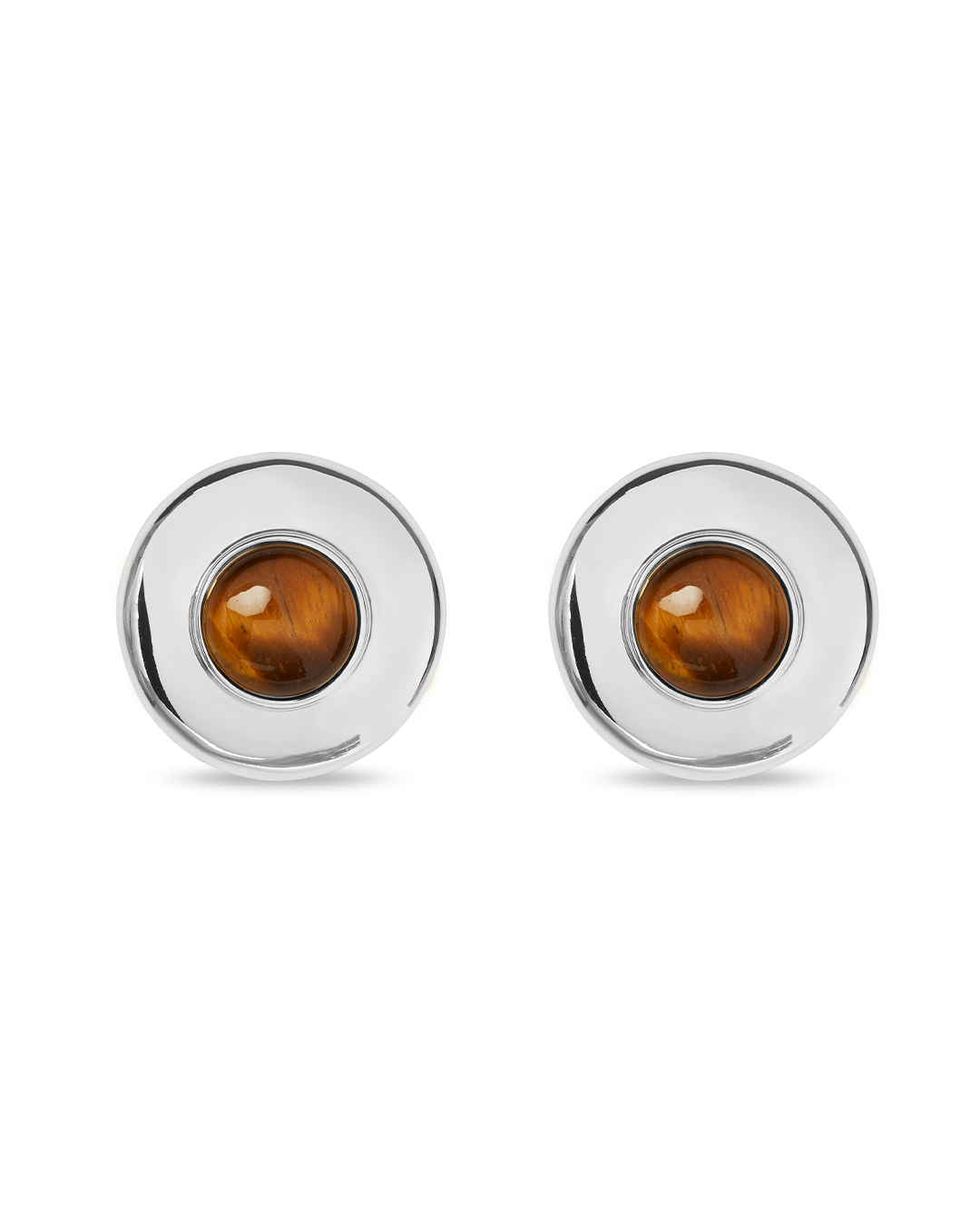 Pendientes Plateados Ojo De Tigre Hathor