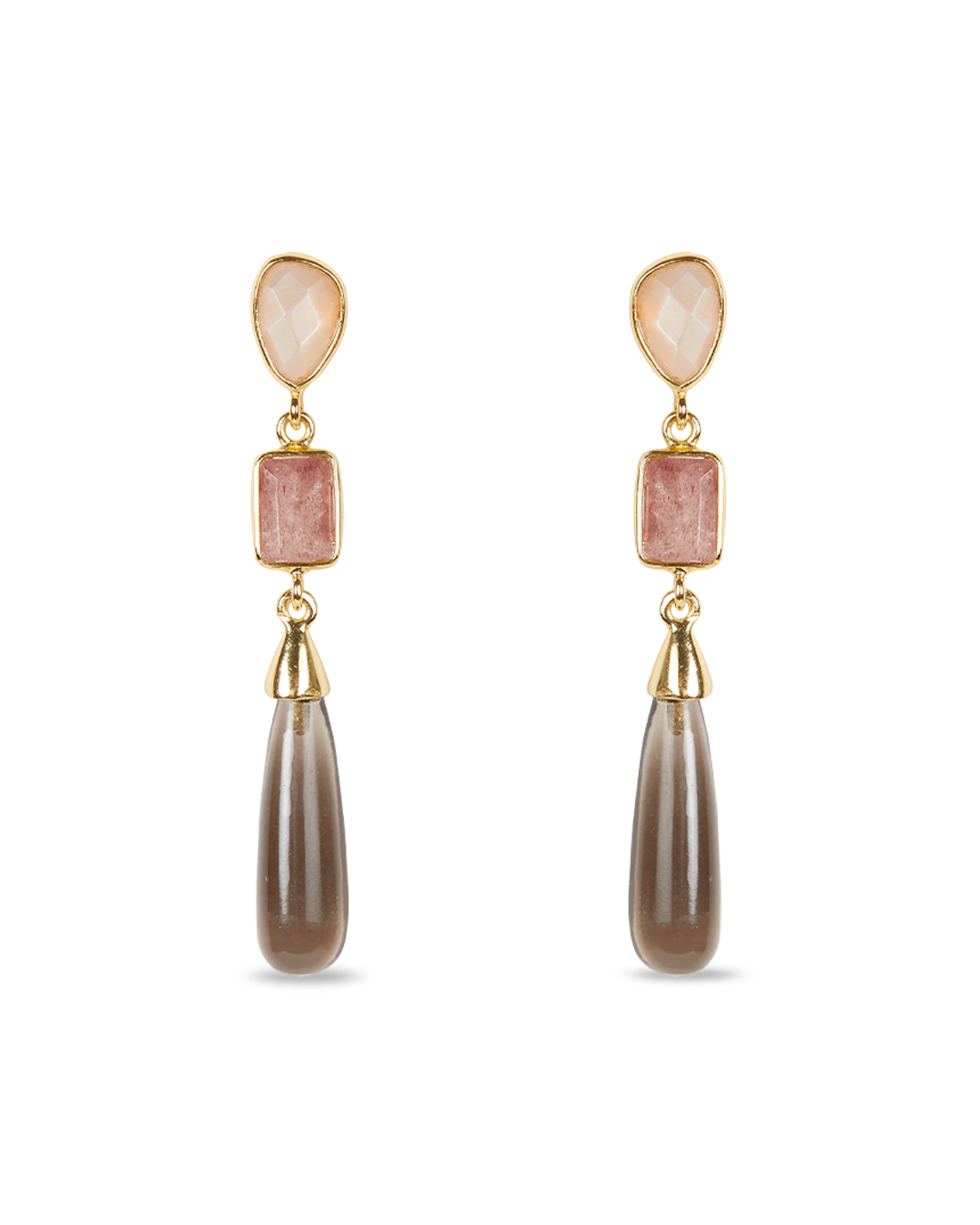 Cassandra Brown Quartz Earrings