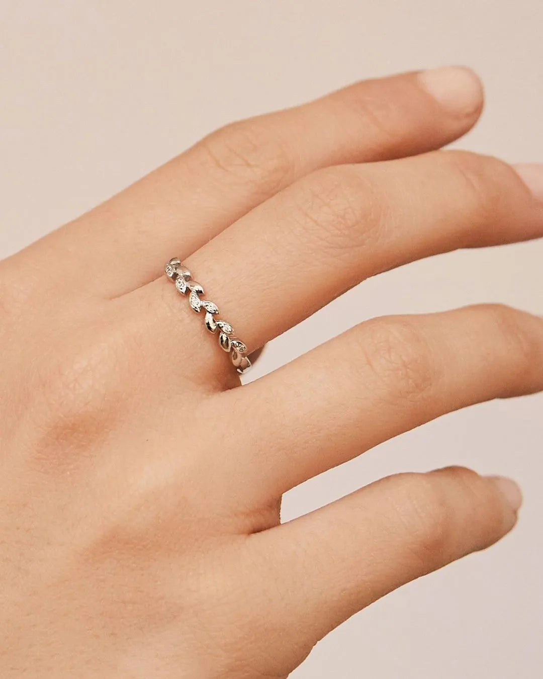 Anillo clearance hojas plata