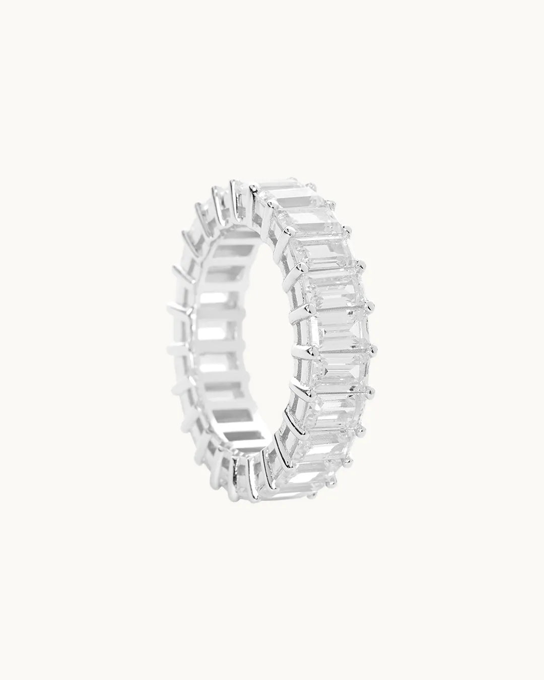 Anillo Plata Baguette Luz