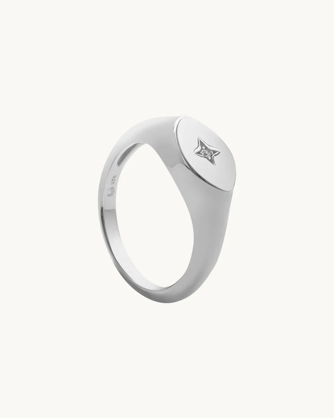 Anillo Plata Sello Star Signet