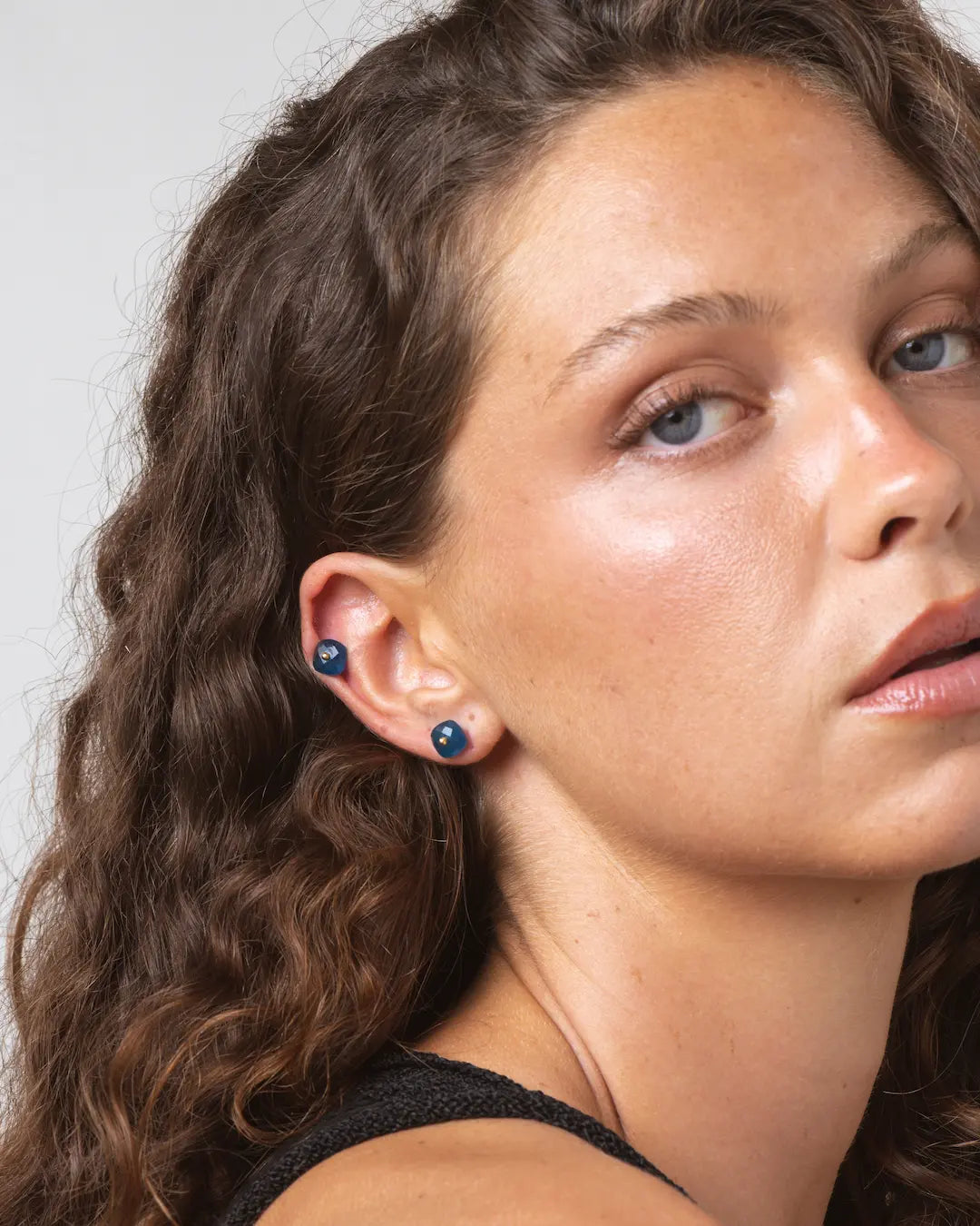 Nude Blue Jade Earrings