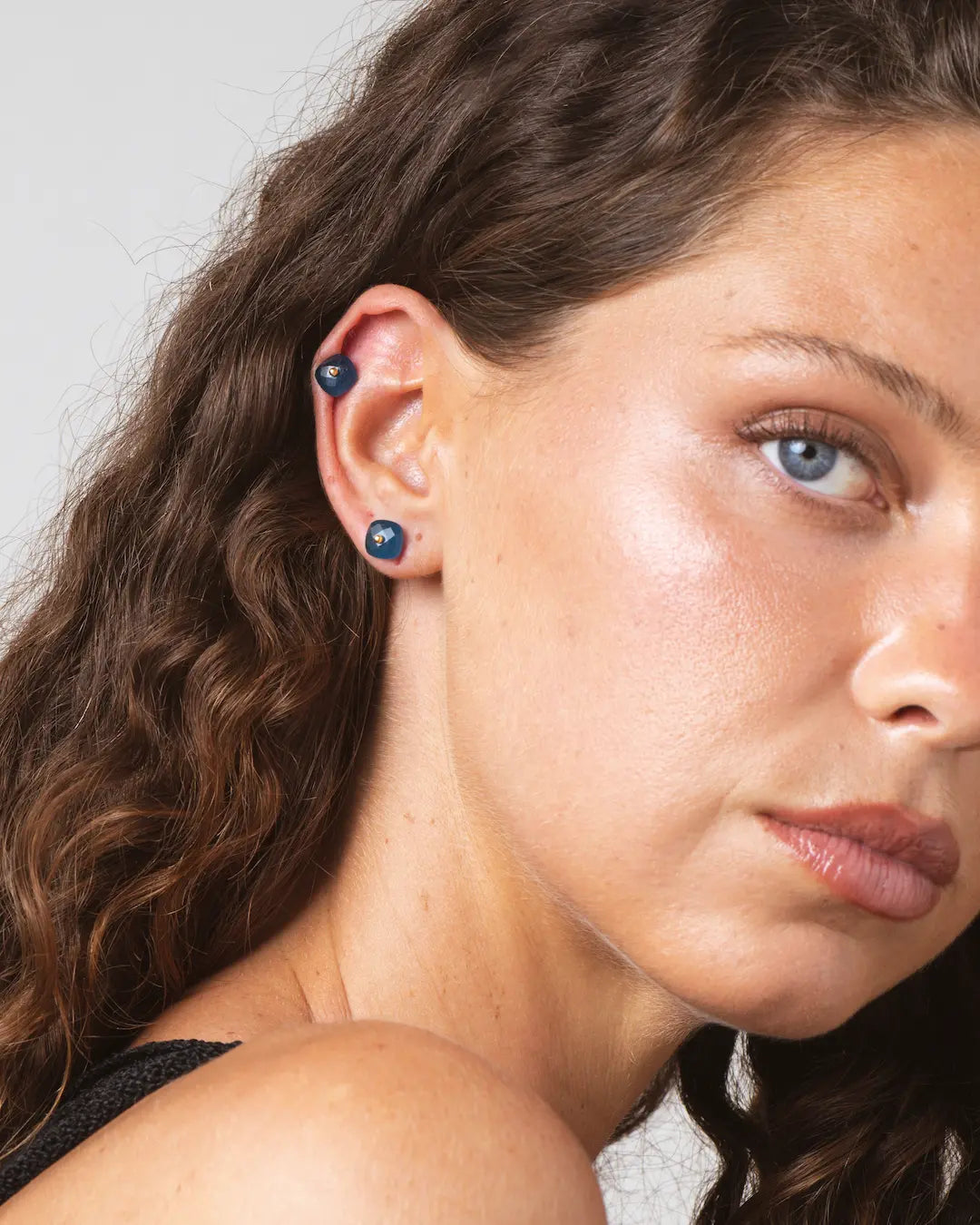Nude Blue Jade Earrings