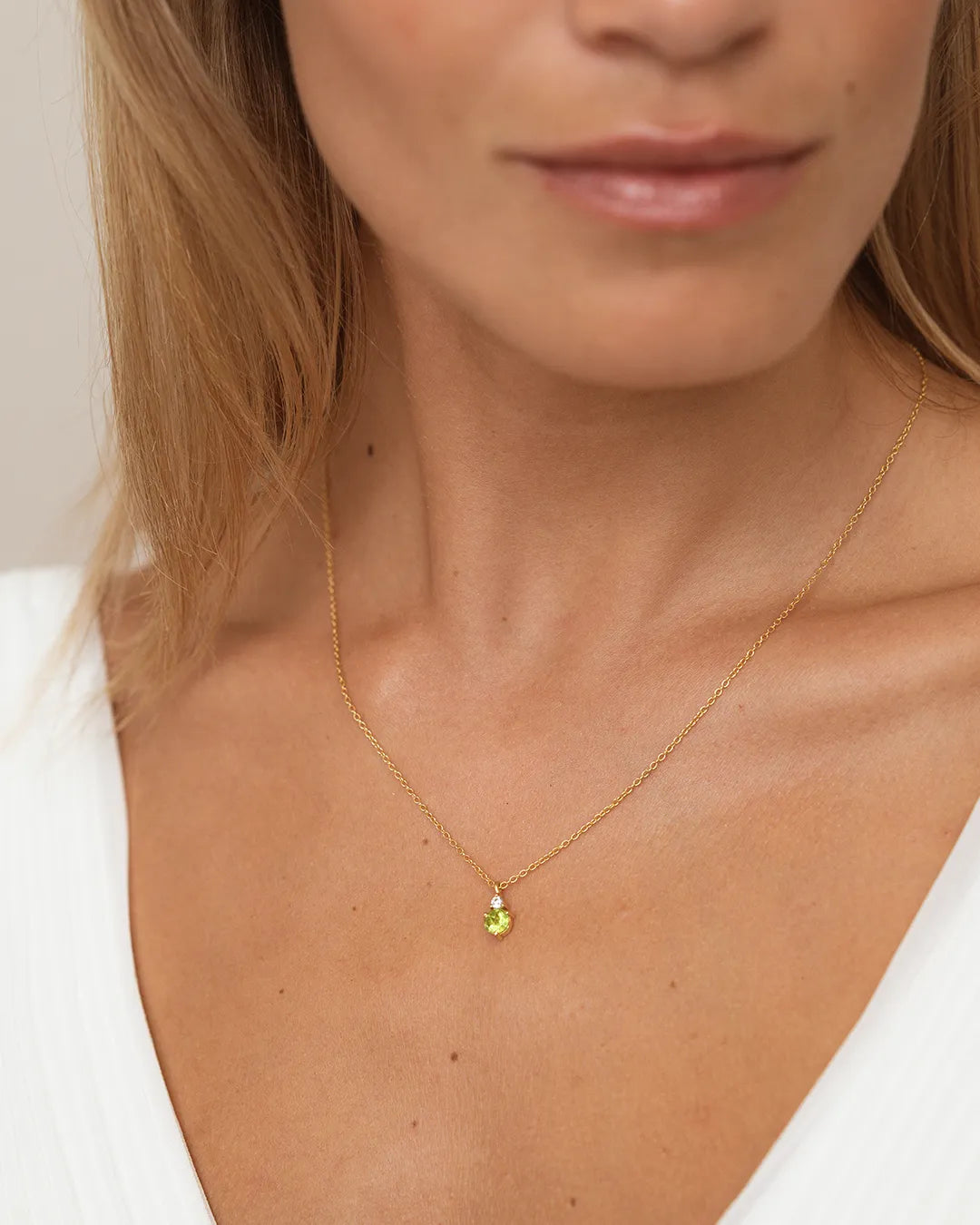 August Birthstone Necklace - Peridot