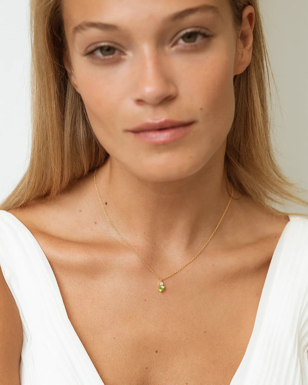 August Birthstone Necklace - Peridot