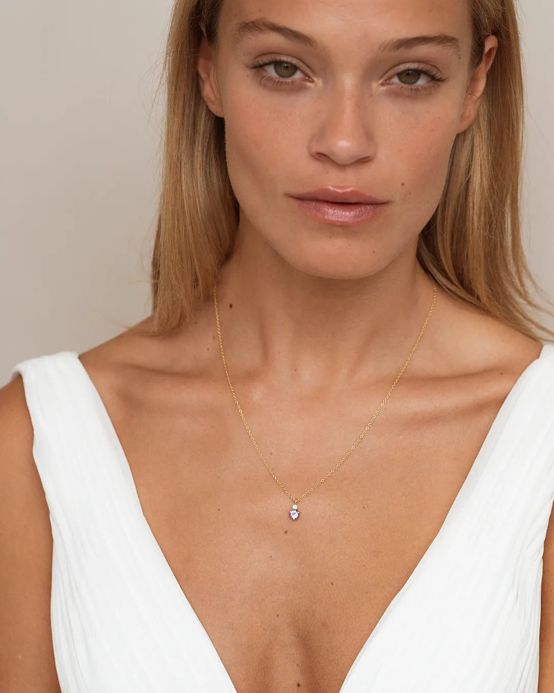February Birthstone Necklace - Amethyst 