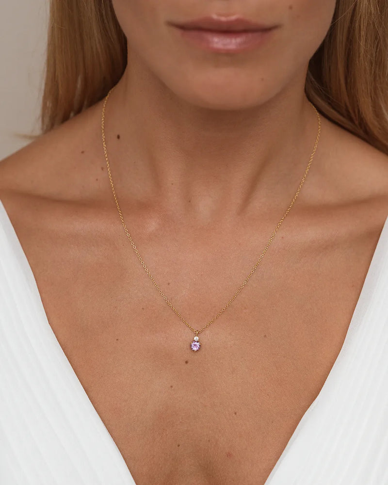 February Birthstone Necklace - Amethyst 