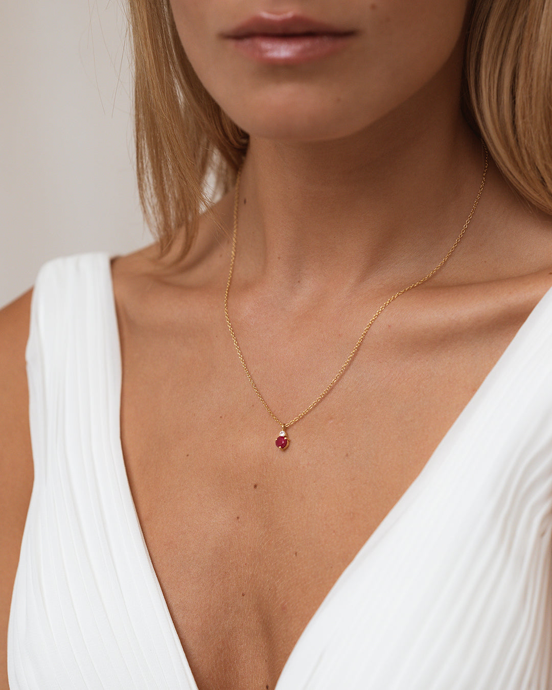 Collar Birthstone Julio - Rubí