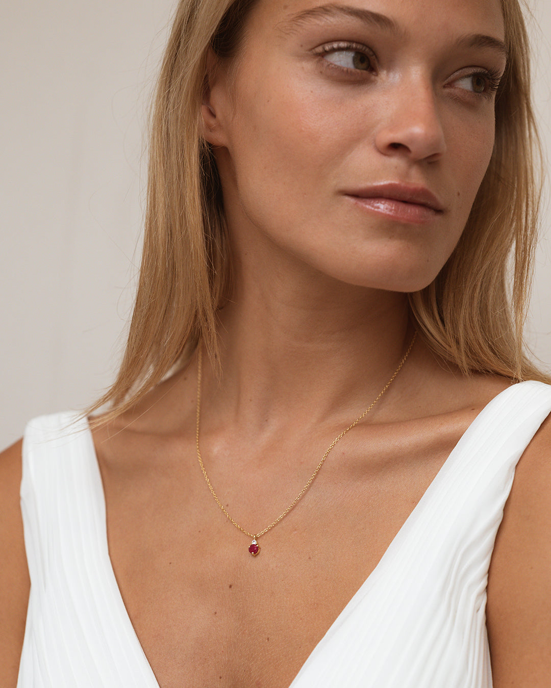 Collar Birthstone Julio - Rubí
