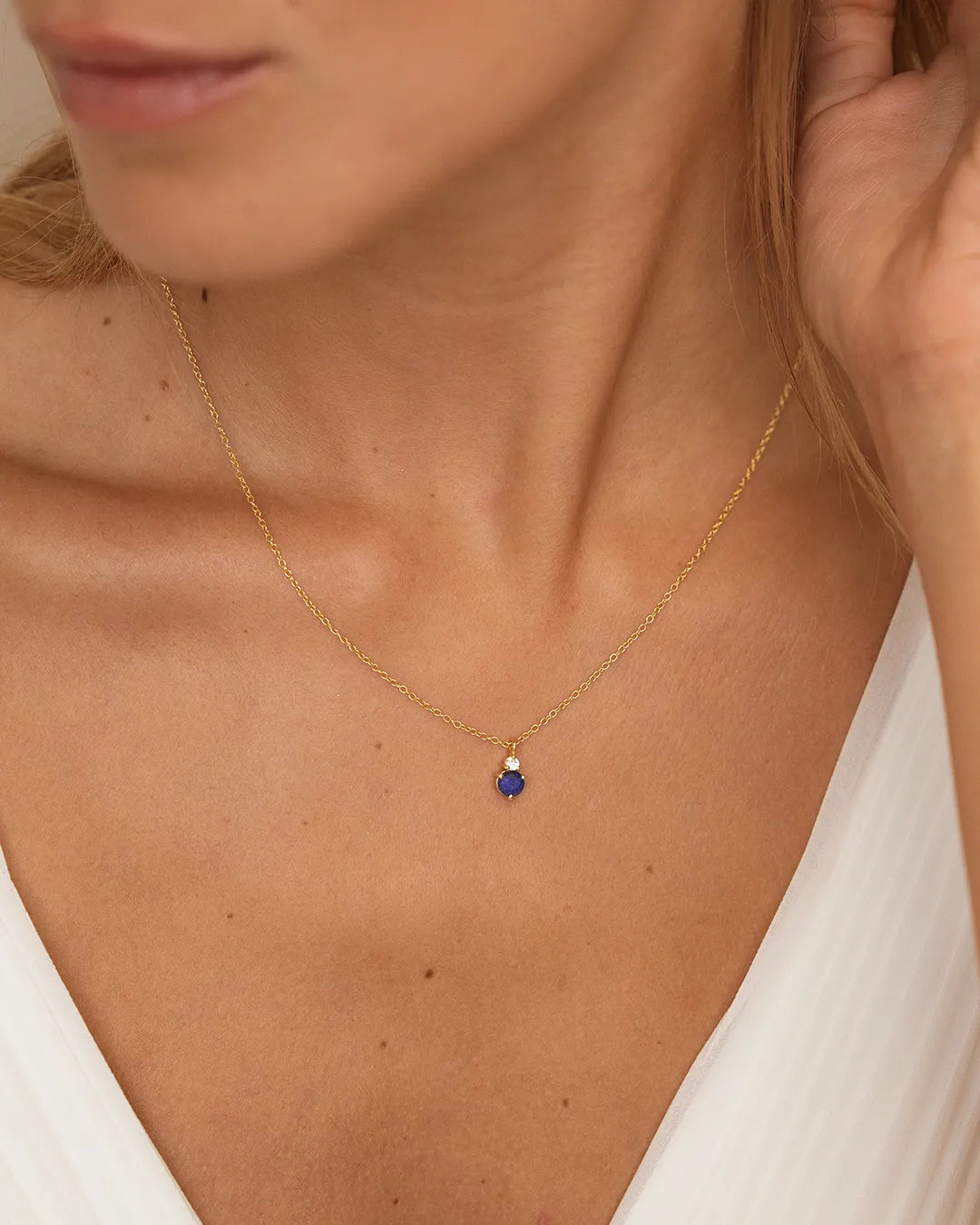 September Birthstone Necklace - Sapphire