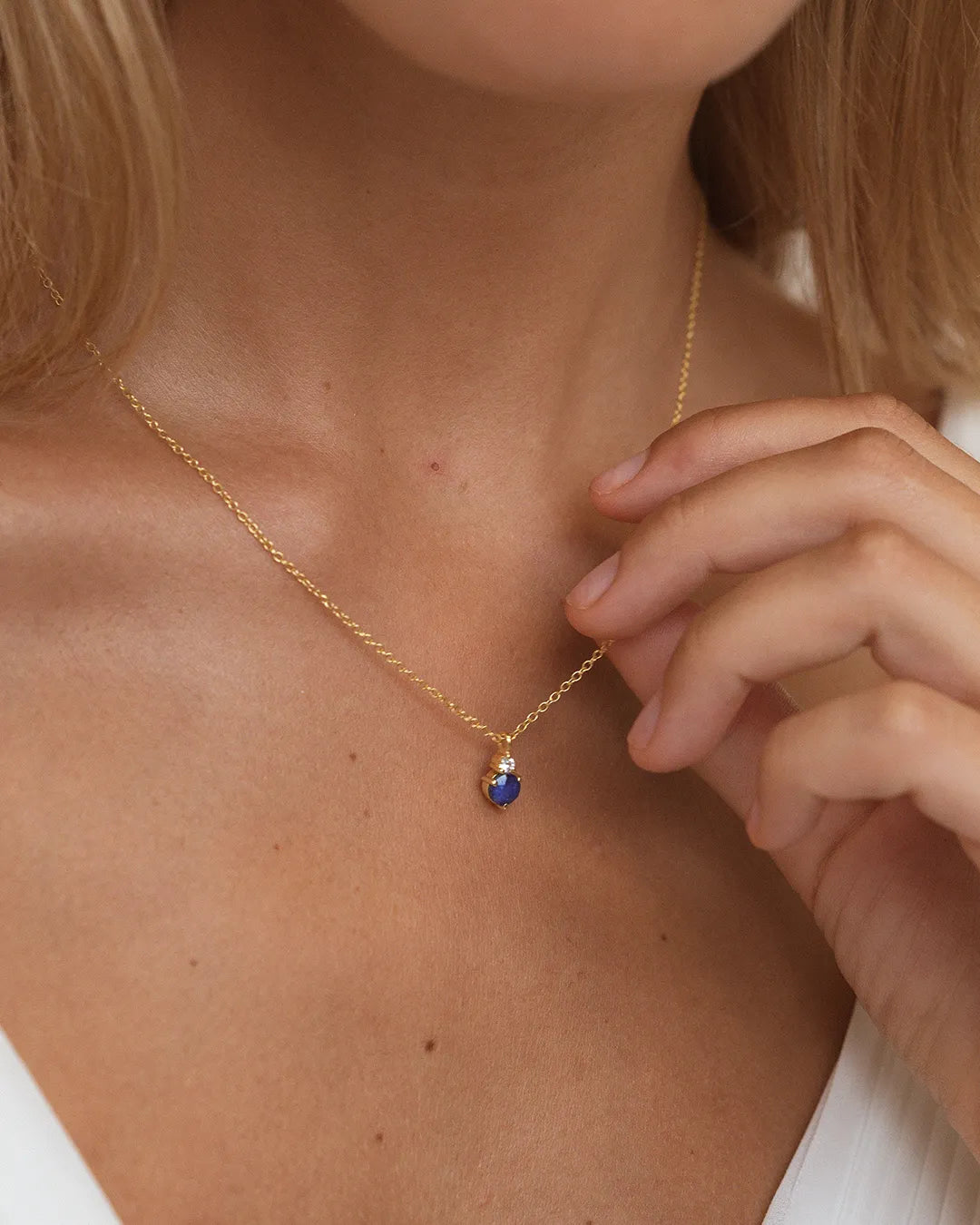 September Birthstone Necklace - Sapphire