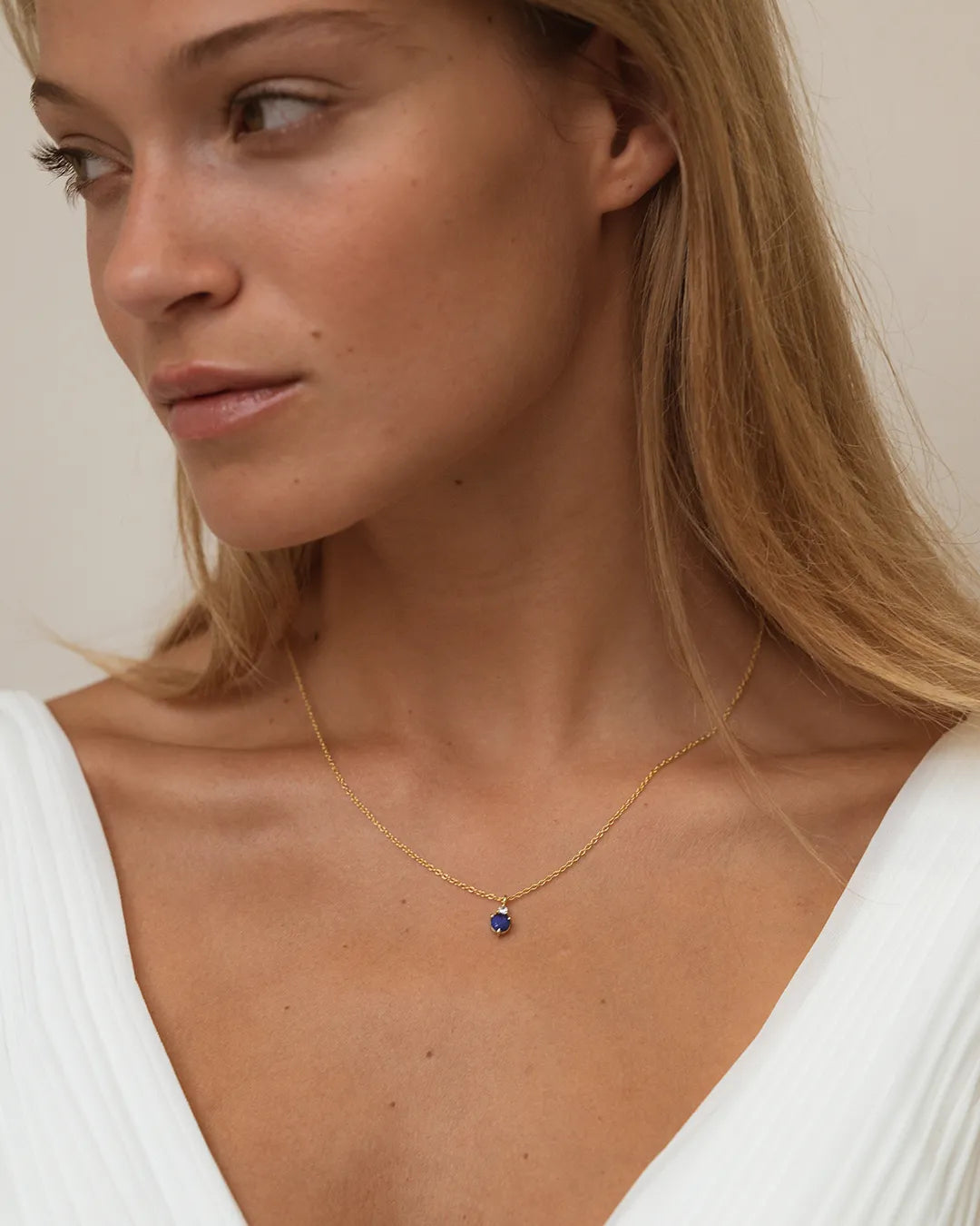 September Birthstone Necklace - Sapphire