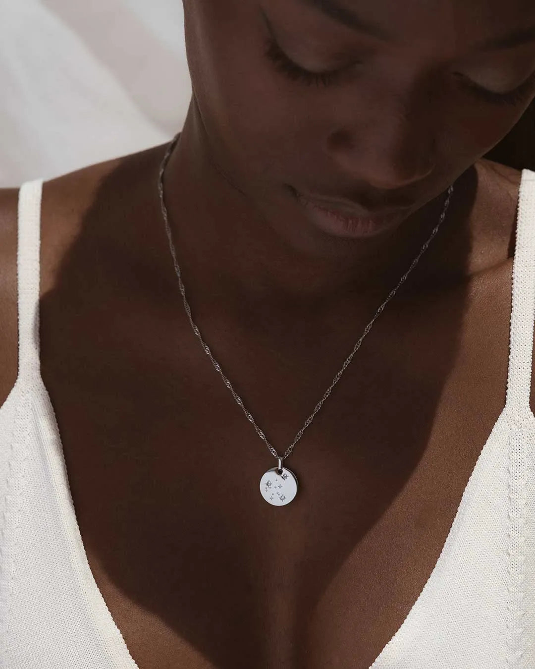 Aquarius Zodiac Silver Necklace