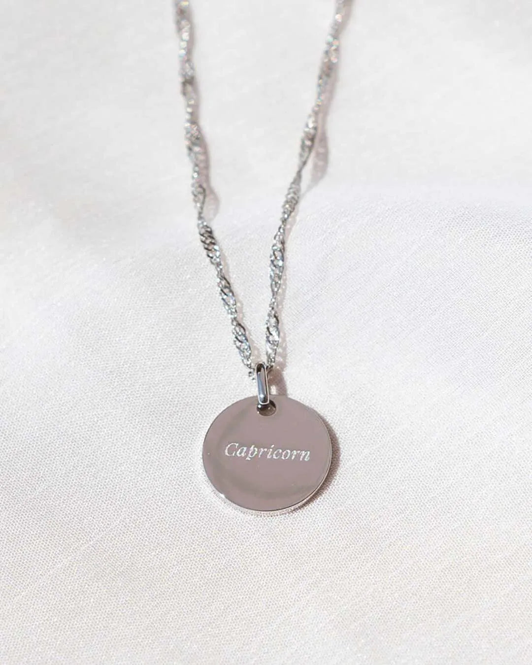 Capricorn Zodiac Silver Necklace