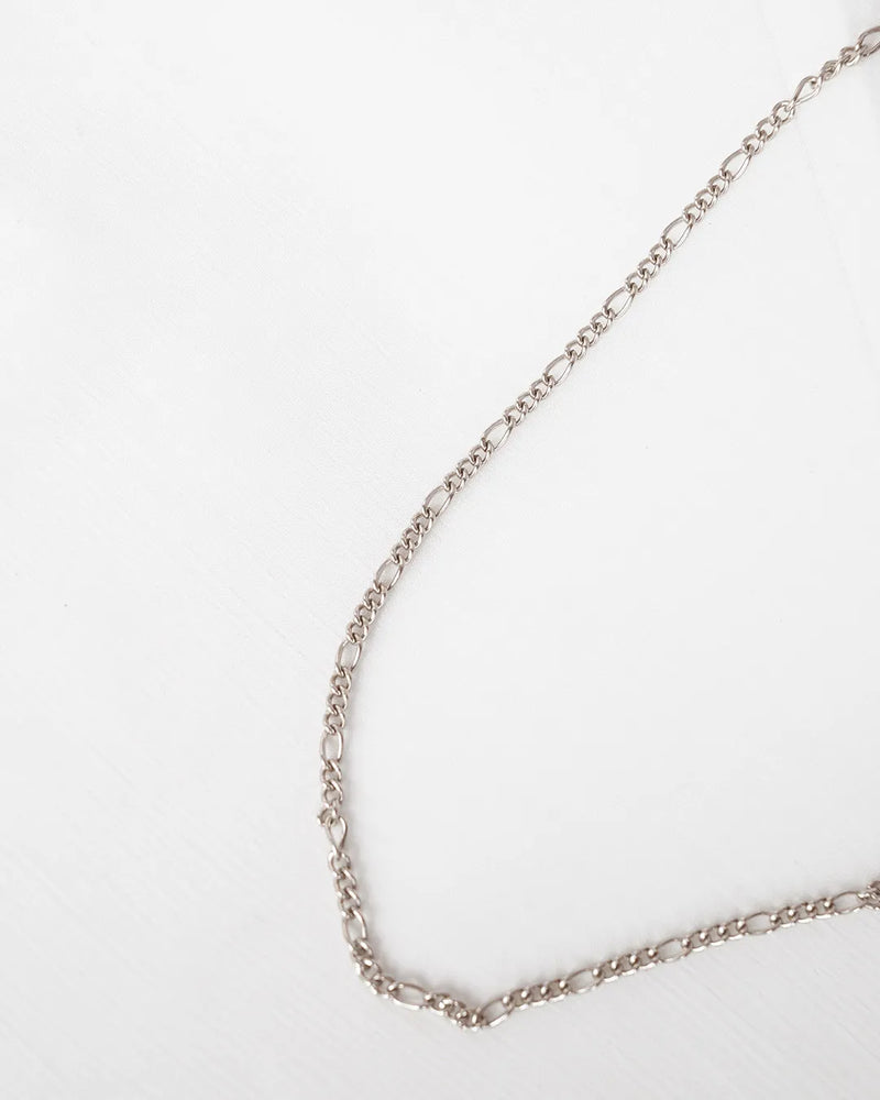 Collar Cadena Plateado Figaro