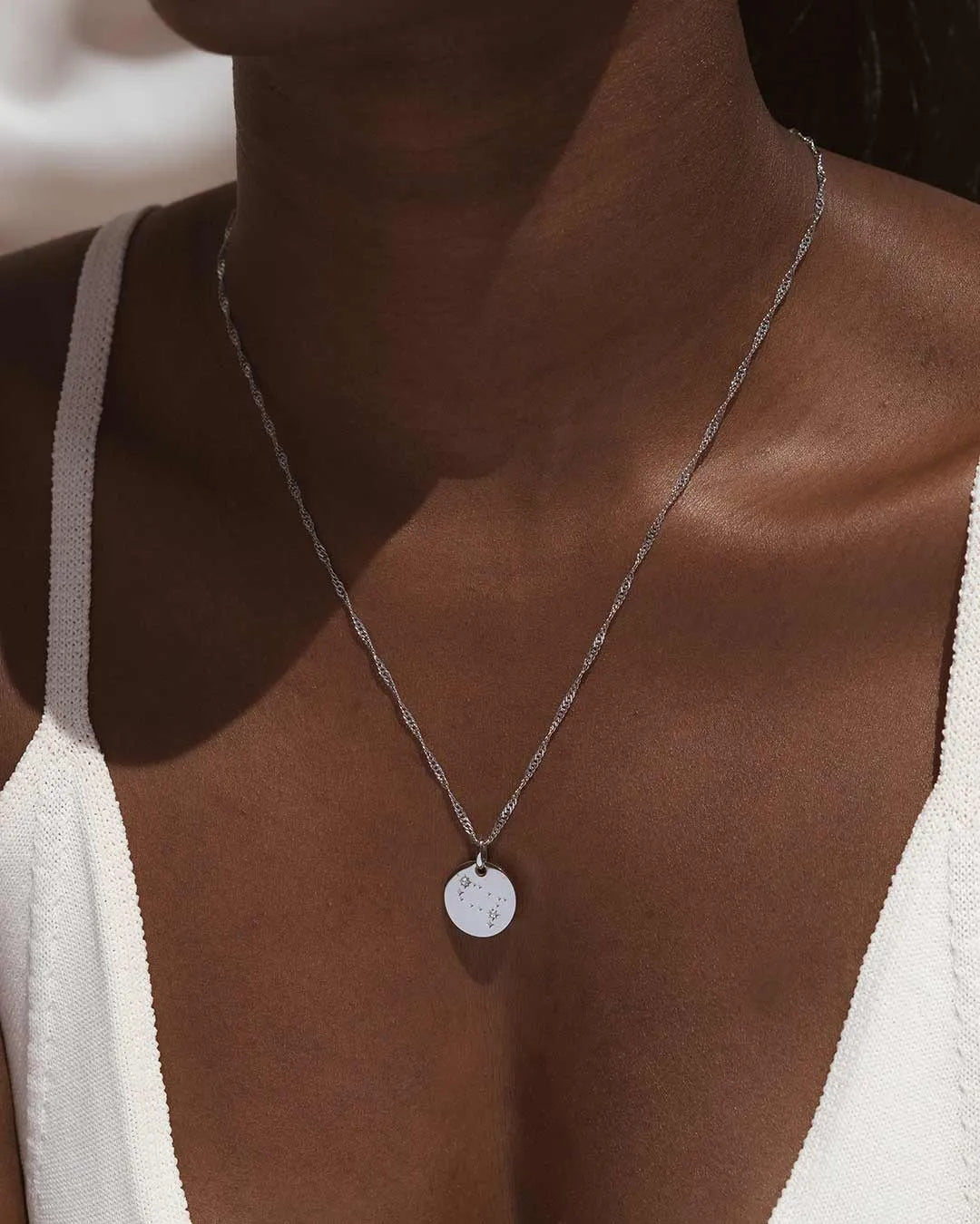 Silver Zodiac Gemini Necklace