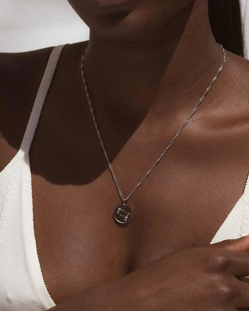 Silver Zodiac Gemini Necklace