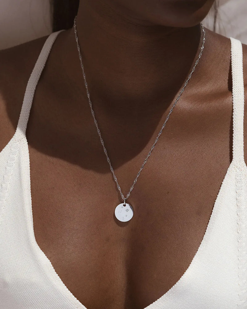 Silver Zodiac Libra Necklace