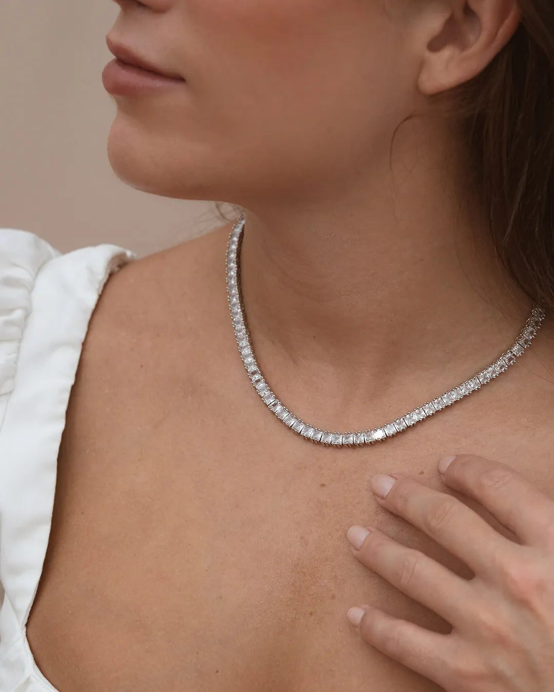 Silver Tennis Light Necklace