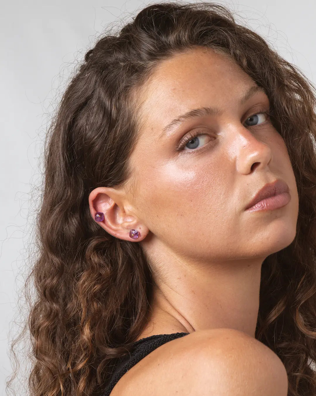 Amethyst Nude Earrings