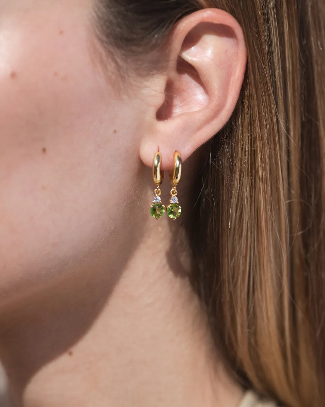 Pendientes Birthstone Agosto - Peridoto