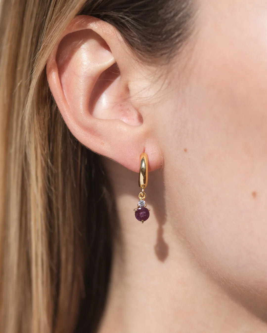 Pendientes Birthstone Enero - Granate