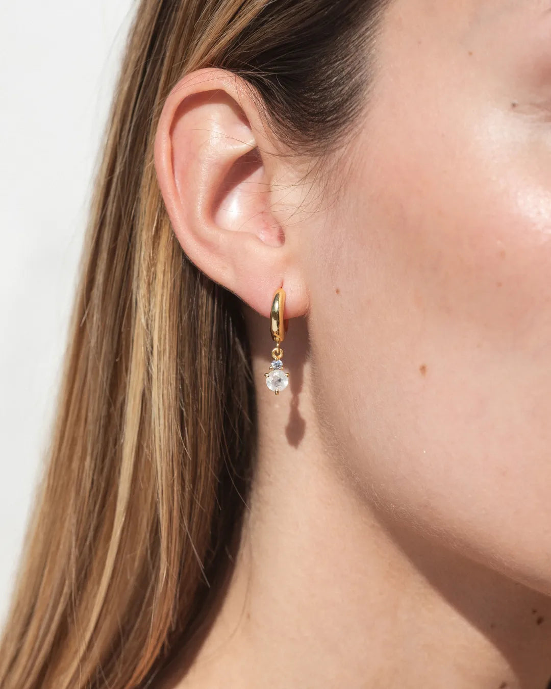 Pendientes Birthstone Junio - Piedra Lunar