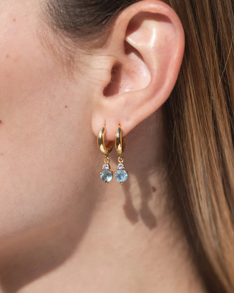March Birthstone Earrings - Aquamarine