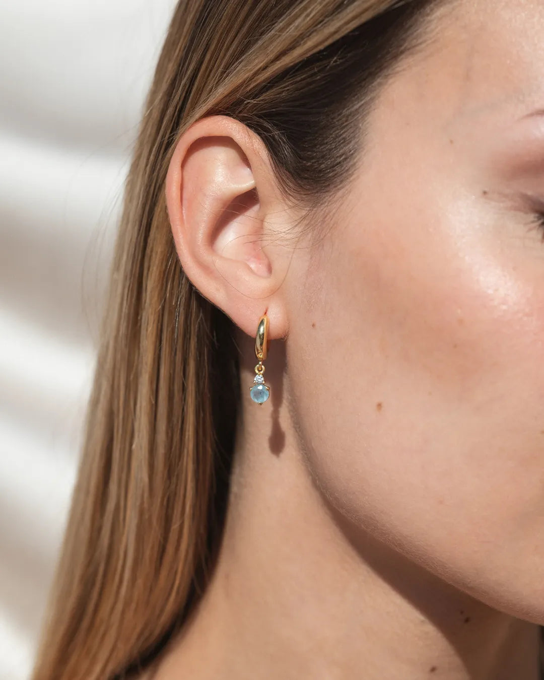 Pendientes Birthstone Marzo - Aguamarina