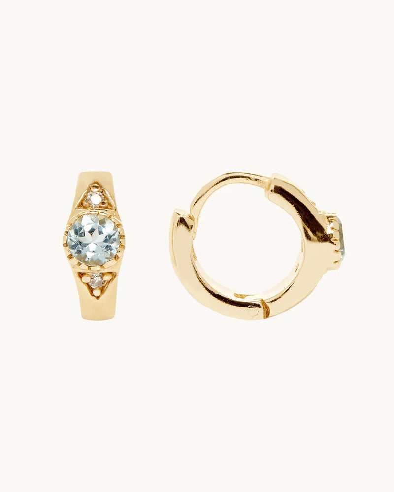 Aros Topacio Azul Boho