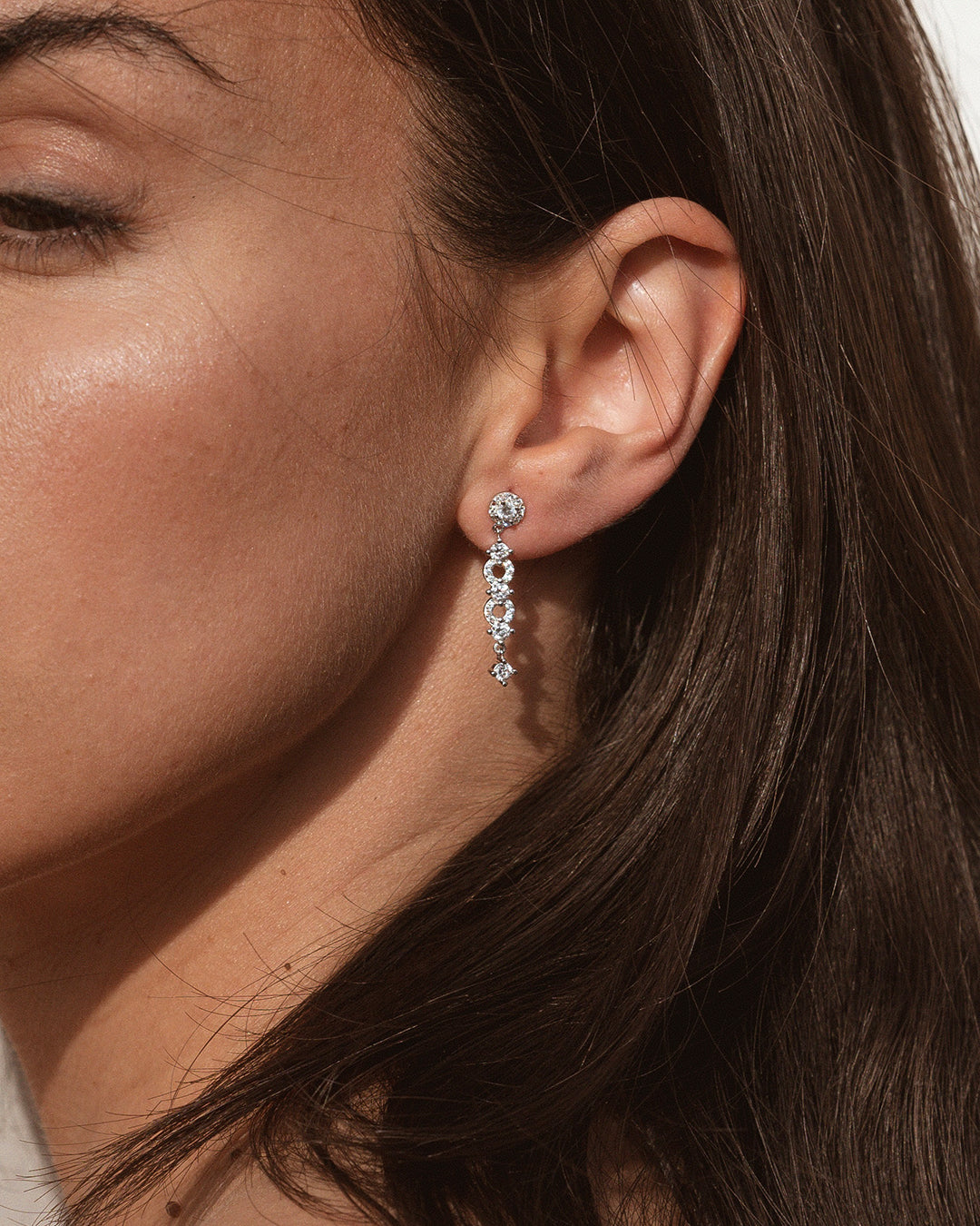 Breeze Long Silver Earrings