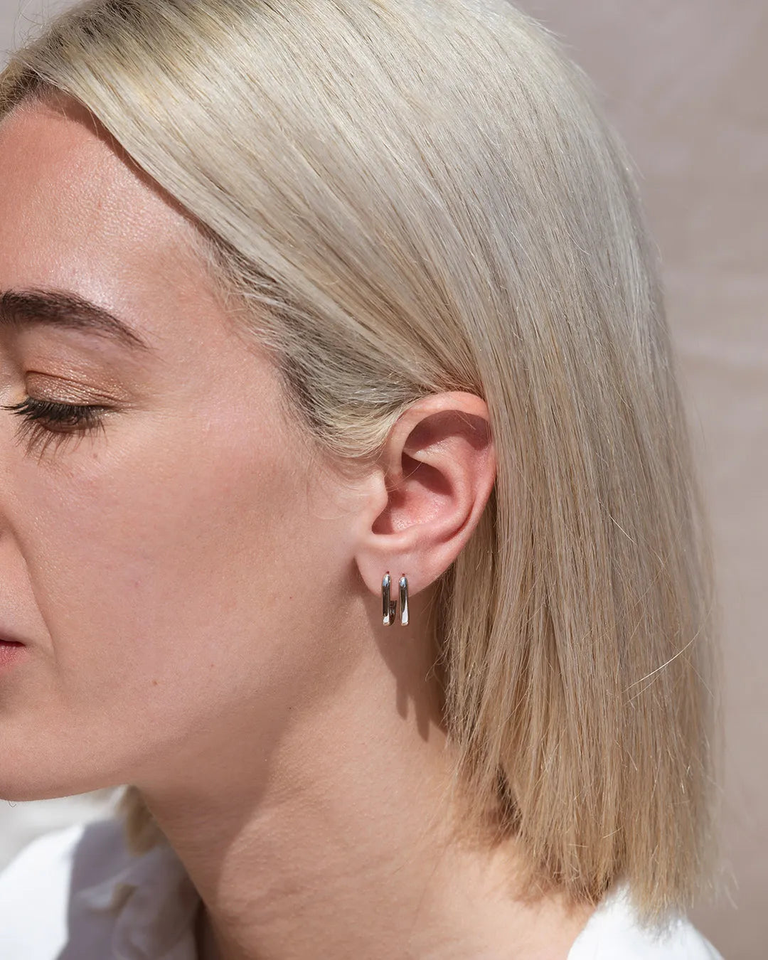 Charlize Small Silver Hoops