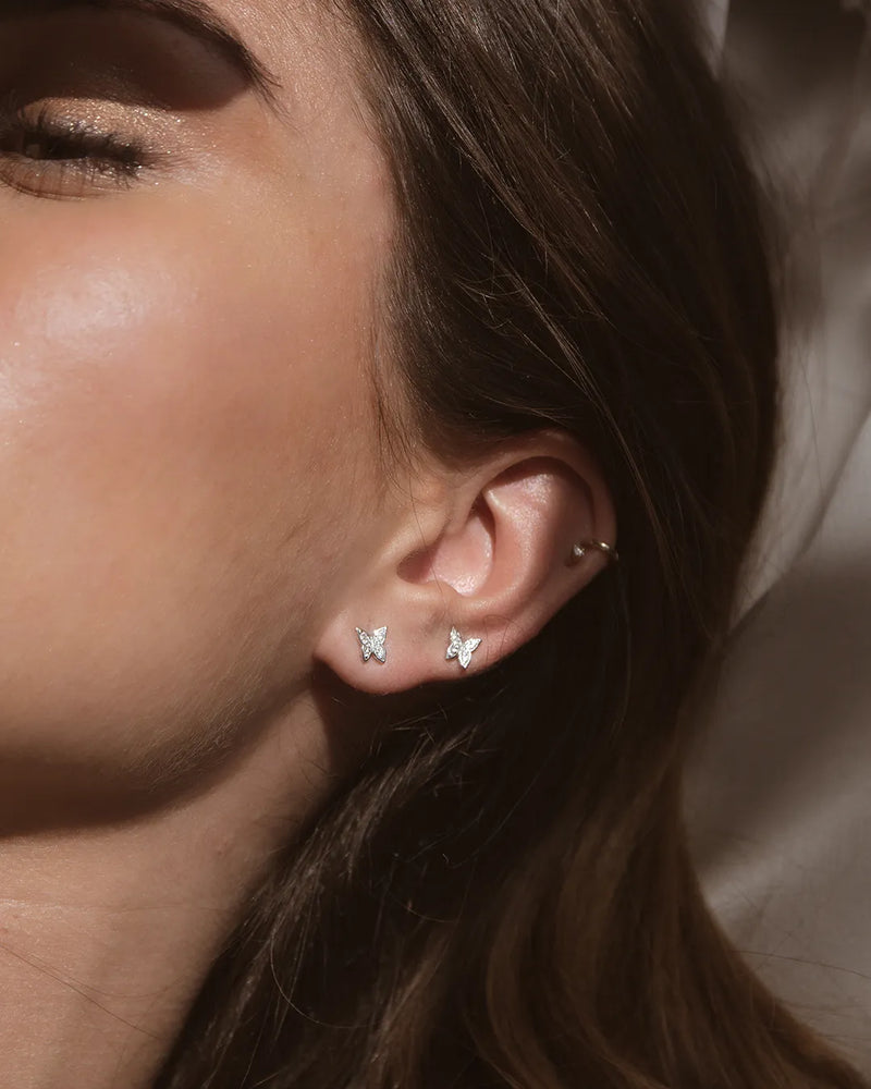 Mini Liberty Butterfly Silver Earrings