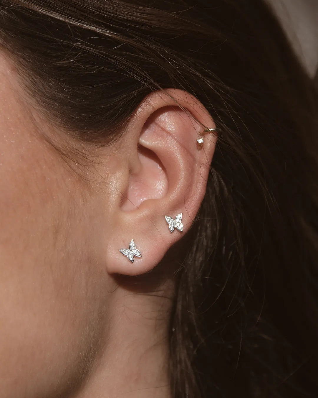 Mini Liberty Butterfly Silver Earrings