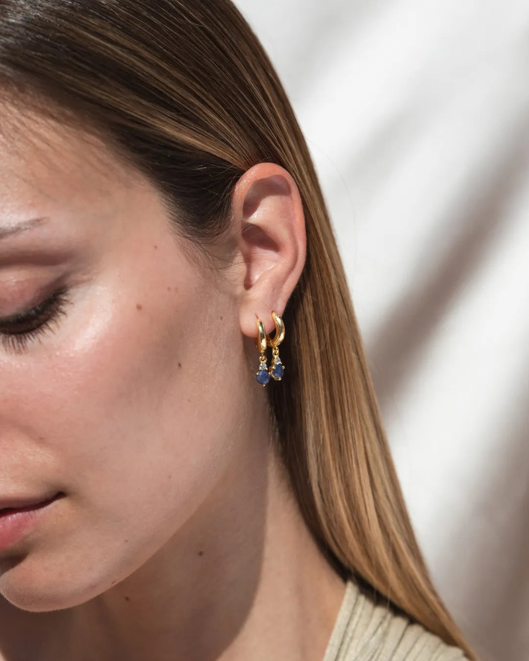 Pendientes Birthstone Septiembre - Zafiro