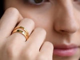 Anillo Oro Rosa Doble Wave