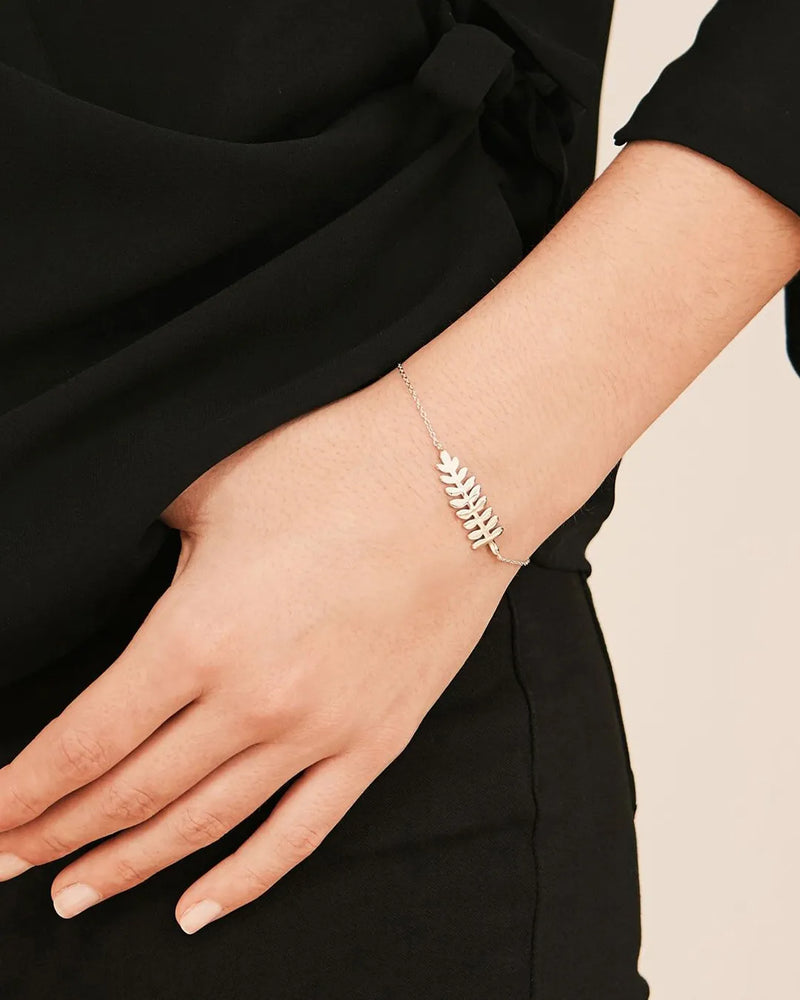Pulsera Plata Hoja Follie