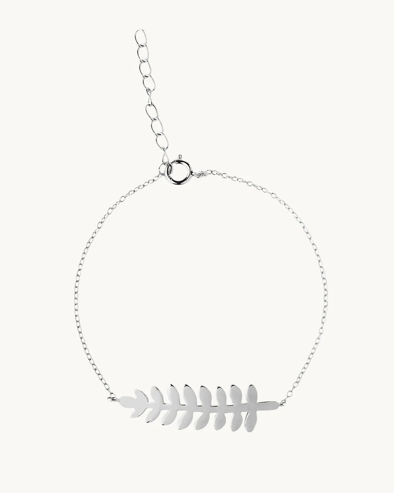 Pulsera Plata Hoja Follie