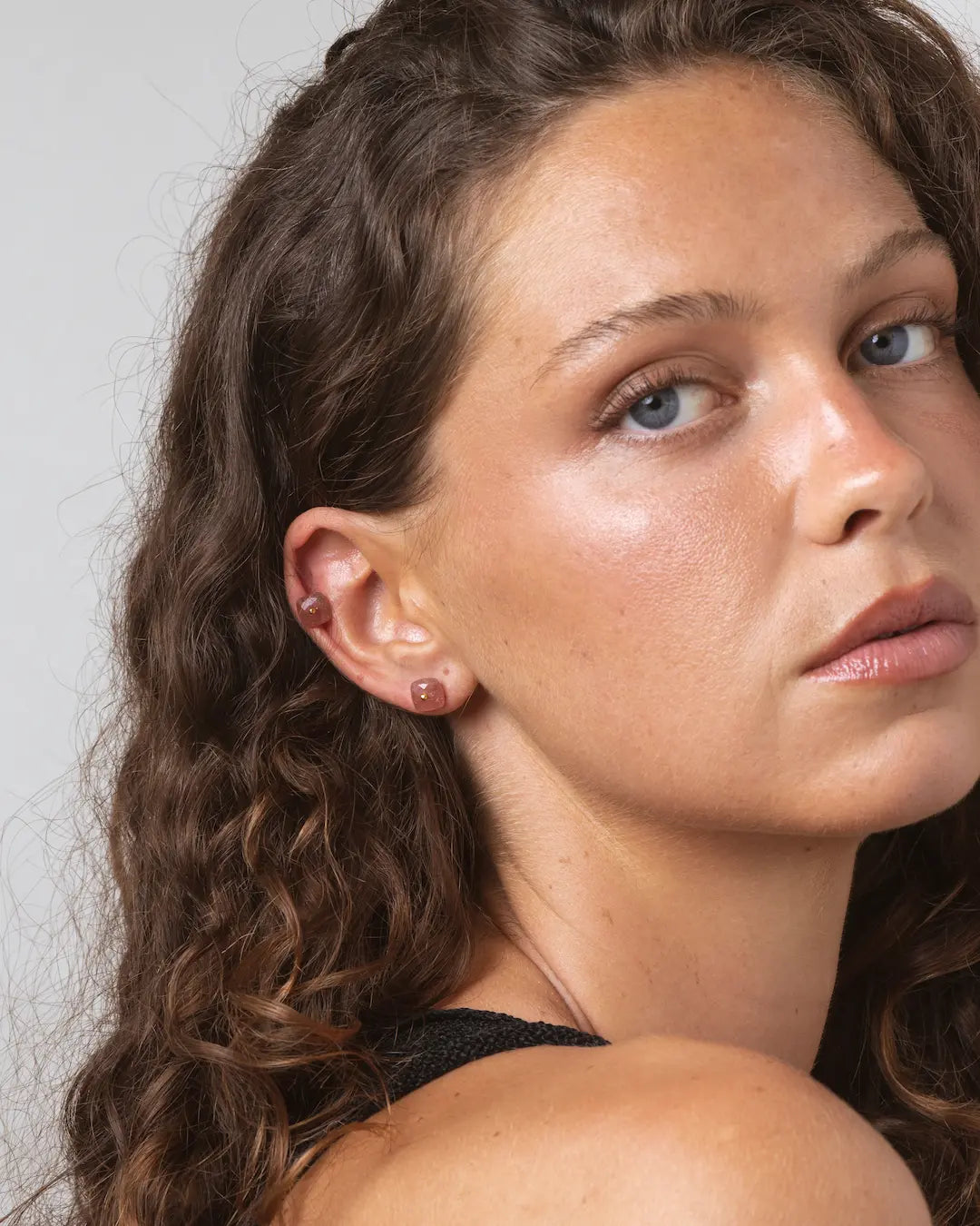 Pendientes Cuarzo Rosa Nude