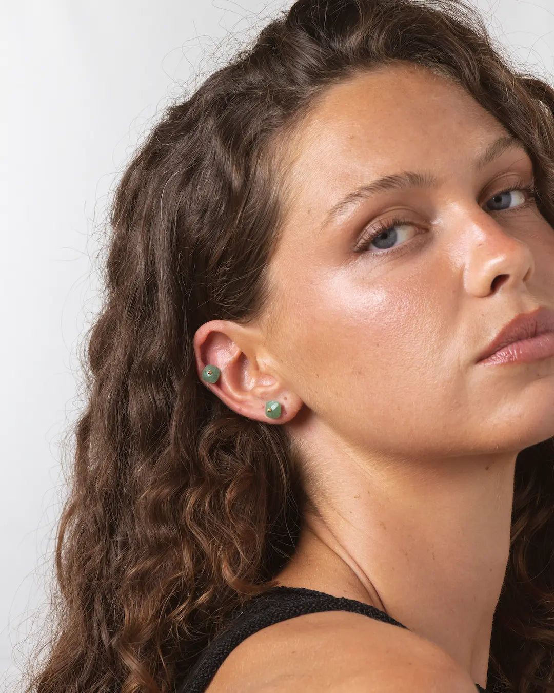 Nude Green Aventurine Earrings